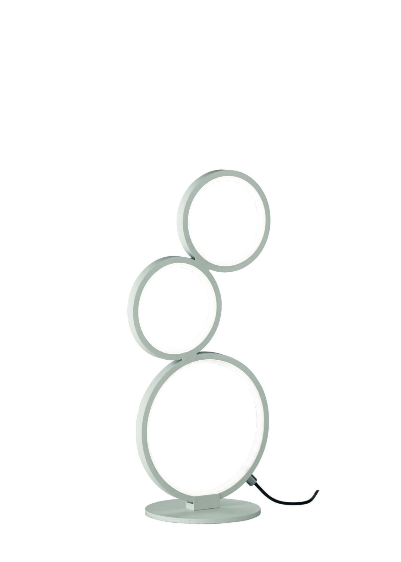 Lampada da tavolo 3 cerchi LED Marbella bianco