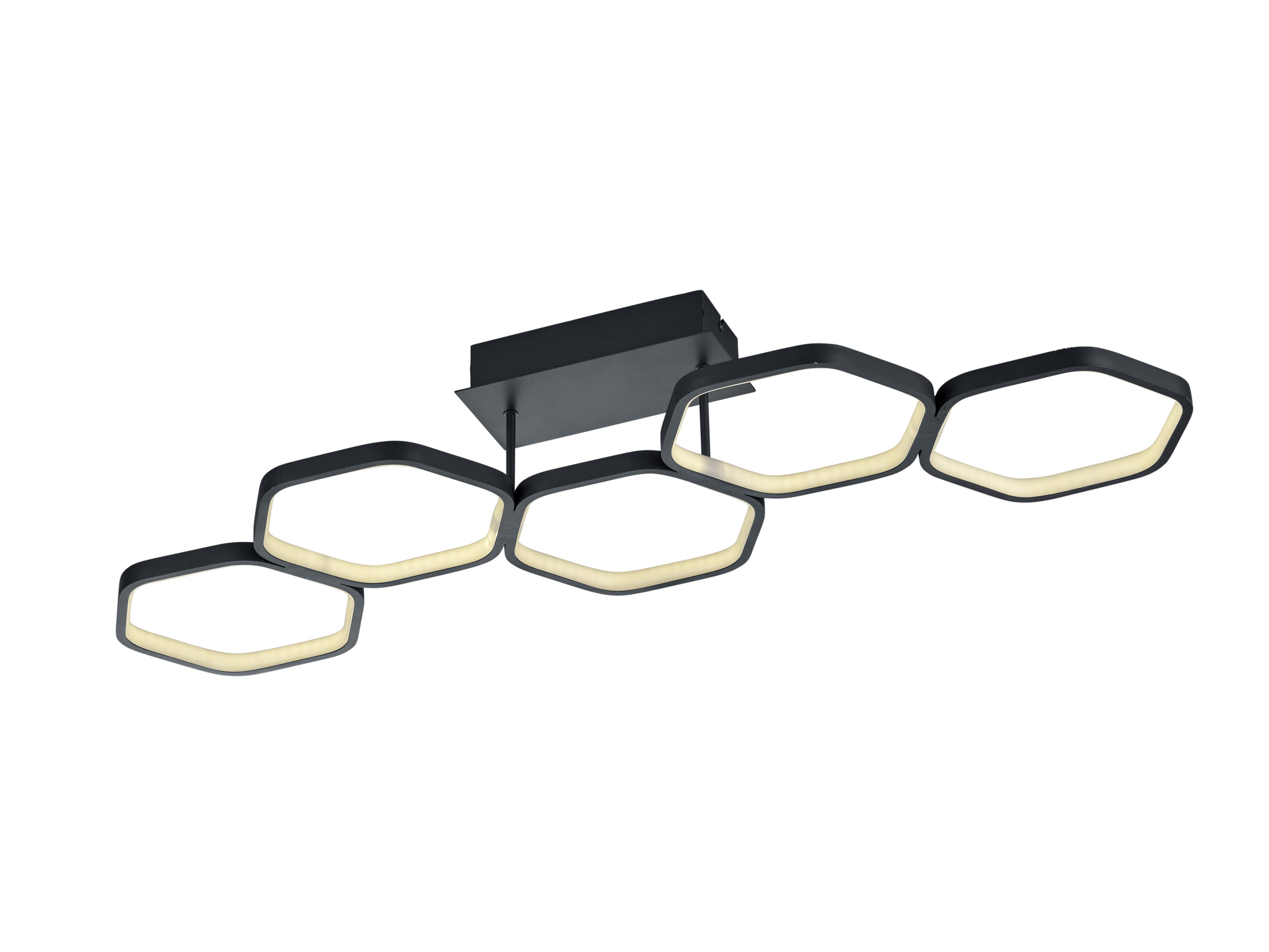 Image of Plafoniera 5 esagoni LED Augusta antracite